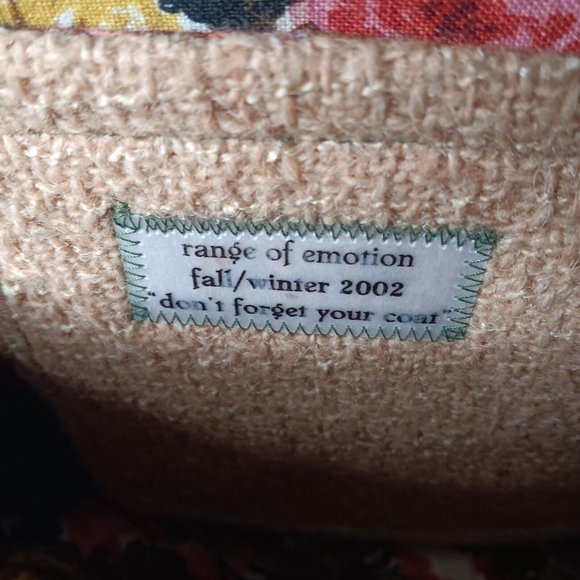 Range of Emotion Jeanea Michelle Purse Dont Forget Your Coat Brown Patches Wool - Picture 9 of 16